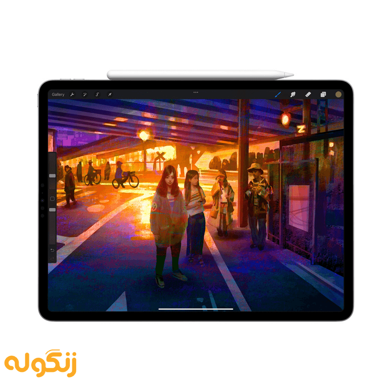 قلم لمسی اپل مدل Apple Pencil 2nd Generation متصل به آیپد