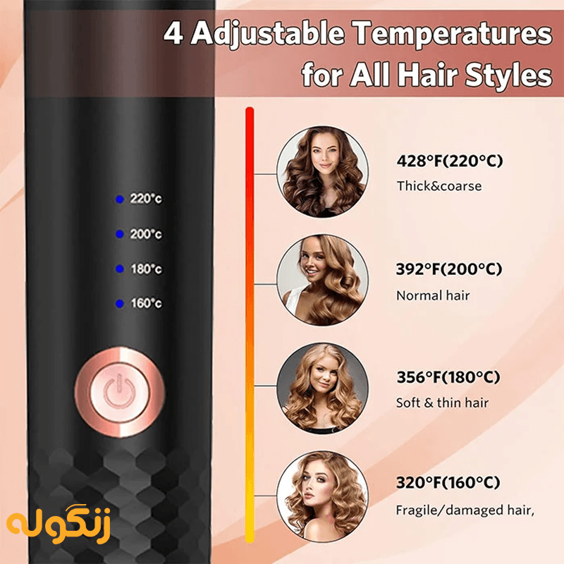 فر کننده اتوماتیک مو گرین لاین مدل Auto Hair Curler 2 دارای 4 حالت قابل تنظیم