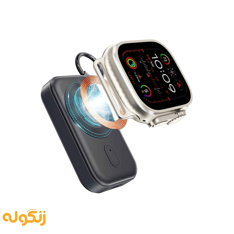 اتصال محکم ساعت هوشمند به پاوربانک گرین لاین مدل iWatch ظرفیت 1200 میلی‌آمپر