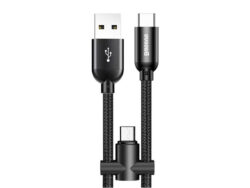 کابل تبدیل USB به USB-C/microUSB باسئوس مدل U-Shaped طول 0.23 متر