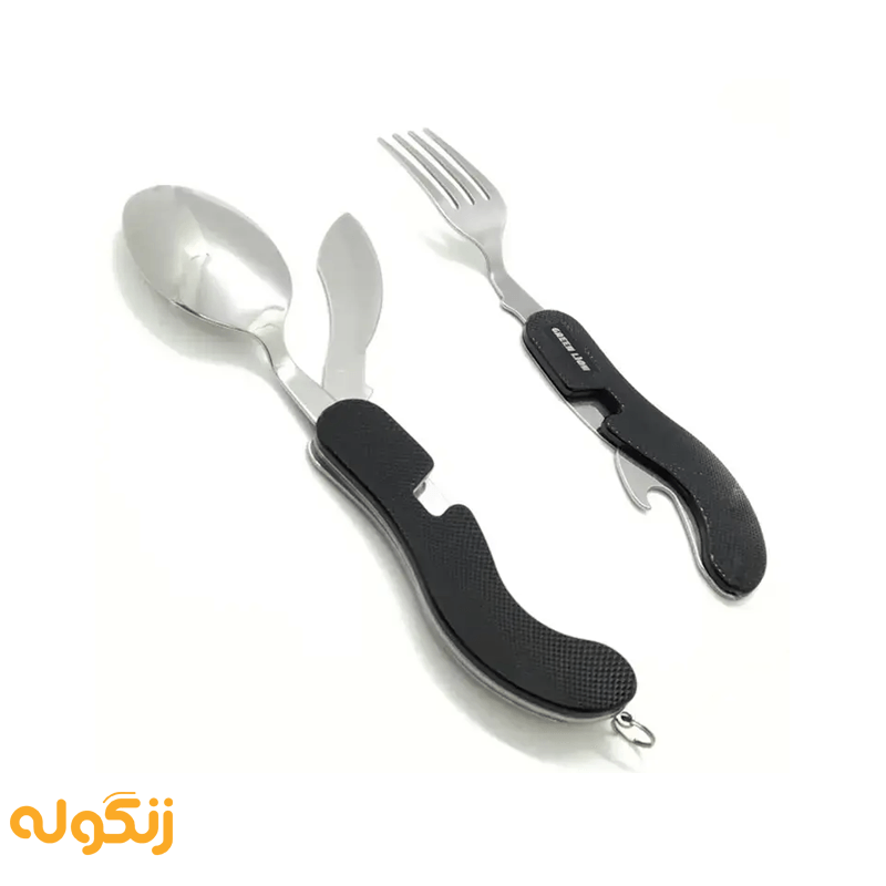 ست قاشق و چنگال مسافرتی 4 در 1 گرین لاین مدل Cutlery Set